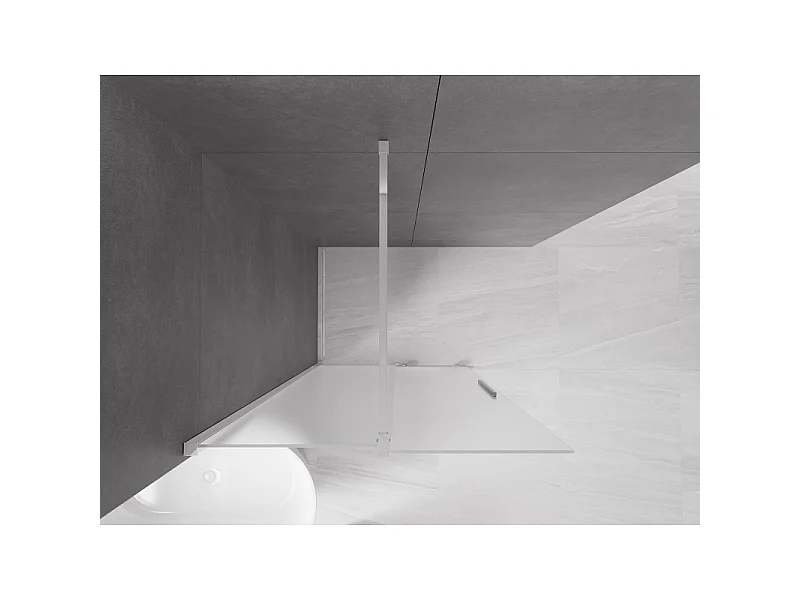 Mexen Velar Walk-in Shower Screen, Adjustable 90 x 200 cm, Frosted 8 mm, Chrome - 871-090-000-33-01