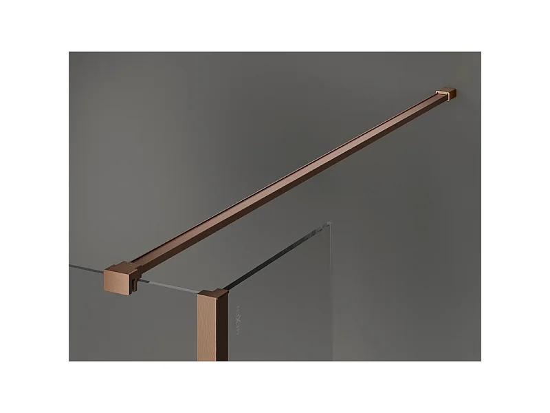 Mexen Kioto Paroi de douche Walk-in 155 x 40 cm, transparente, cuivre brossé - 800-155-212-65-00-040
