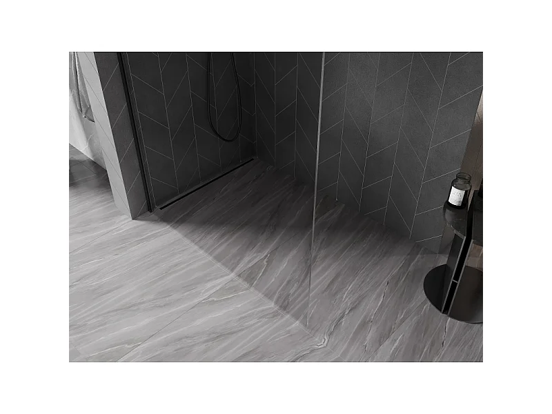 Mexen Kioto-X Duschwand Walk-in 70 x 200 cm, transparent 10 mm, schwarz - 800-070-101-70-00-X
