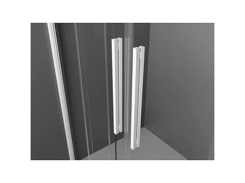 Mexen Velar Duo puertas de ducha correderas 140 cm, transparentes, blancas - 871-140-000-02-20