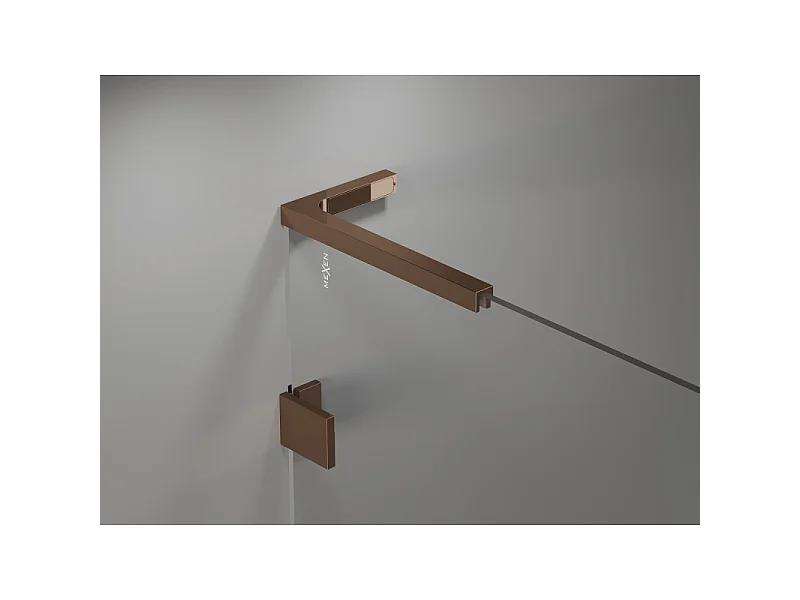 Mexen Lunar L Duo brusebadsdøre, 180 cm, gennemsigtig, rosaguld - 834DL-180-000-60-00