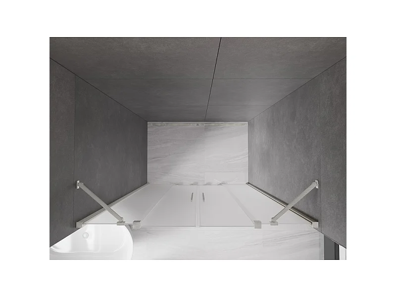 Mexen Velar Duo porte de douche coulissante 140 cm, givre, nickel brossé - 871-140-000-32-97