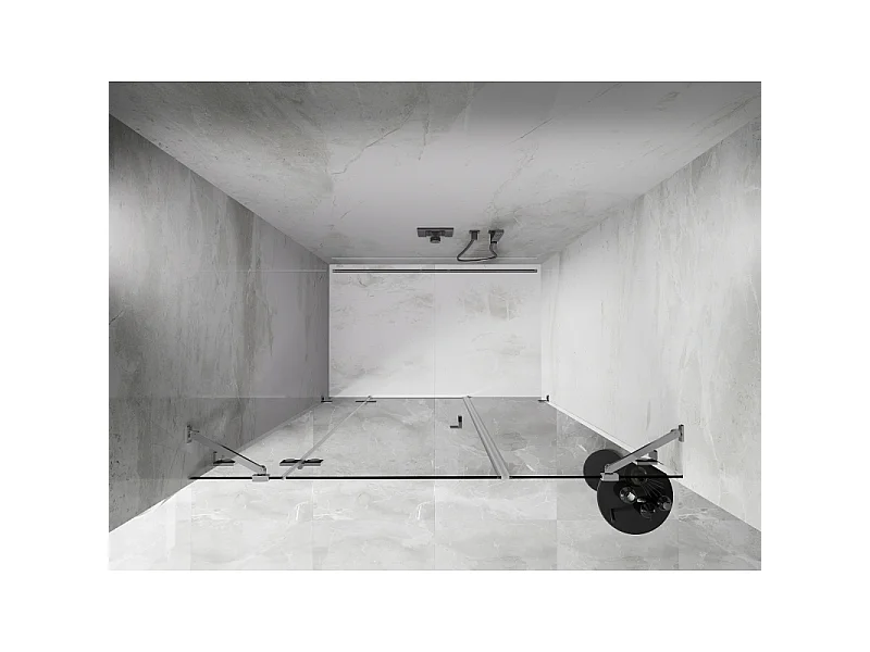 Mexen Lunar porte de douche pivotante gauche 120 cm, transparent, chrome - 834S-120-050-01-00-L