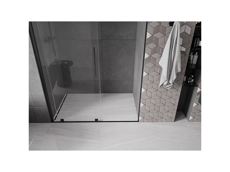 Mexen Velar porte de douche coulissante 140 cm, transparente, noire - 871-140-000-01-70