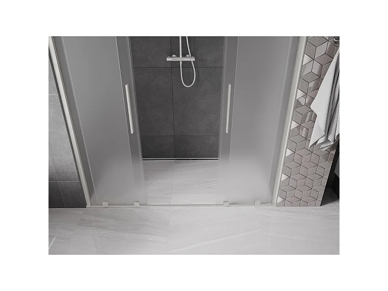 Mexen Velar Duo porte de douche coulissante 180 cm, givre, nickel brossé - 871-180-000-32-97