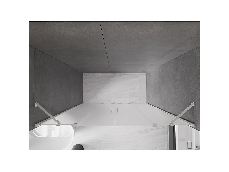 Mexen Velar Duo porte de douche coulissante 180 cm, givre, nickel brossé - 871-180-000-32-97