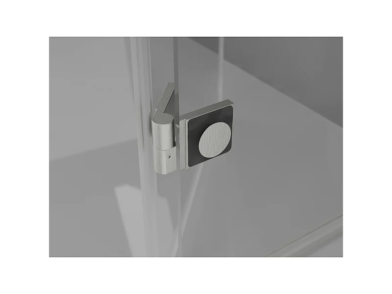 Mexen Lunar Duo brusedøre med hængsel 160 cm, transparent, børstet nikkel - 834D-160-000-97-00