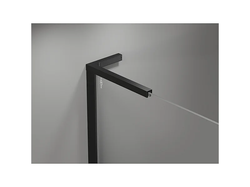 Mexen Mist L draaideur douchedeuren rechts 100 cm, zwart raster, zwart - 8A4L-100-000-70-77-P