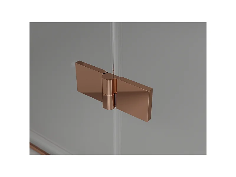 Mexen Lunar L højre svingbar brusevæg 125 cm, transparent, rosaguld - 834L-125-000-60-00-P