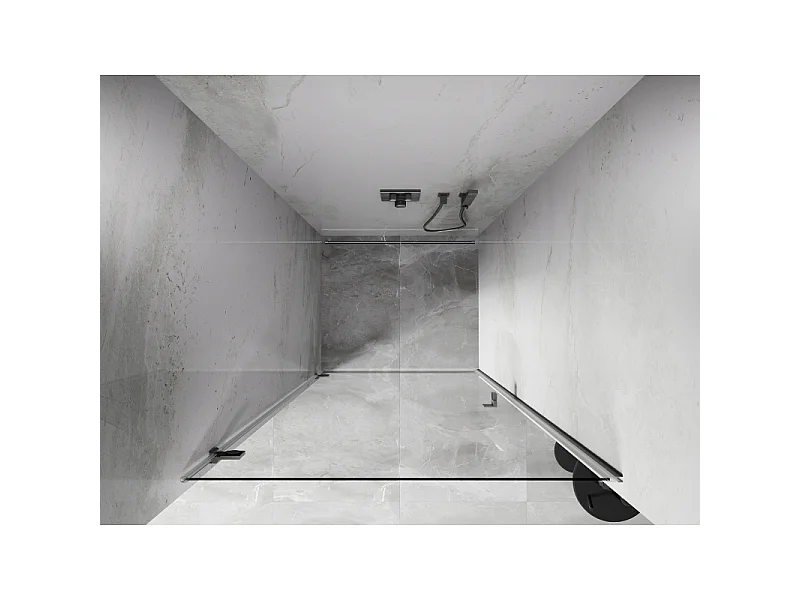 Mexen Lunar-B puerta de ducha abatible izquierda 55 cm, transparente, níquel cepillado - 832-055-000-97-00-L