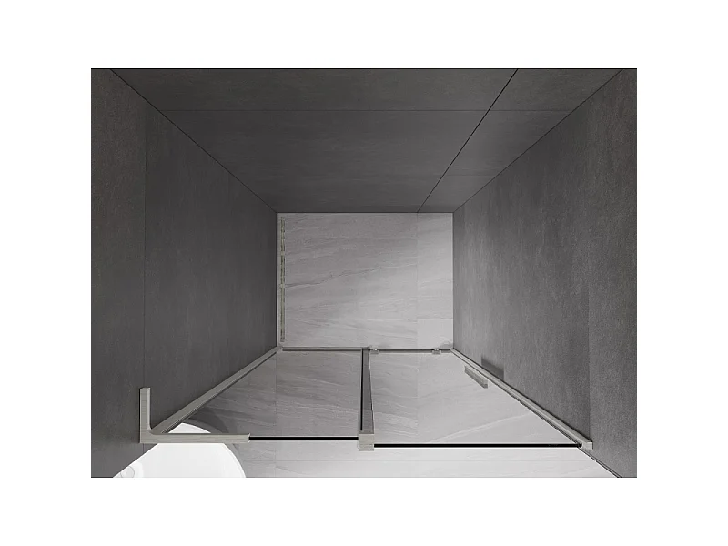 Mexen Velar L Schiebetür-Duschwand 100 cm, Graphit, gebürsteter Nickel - 871-100-003-41-97