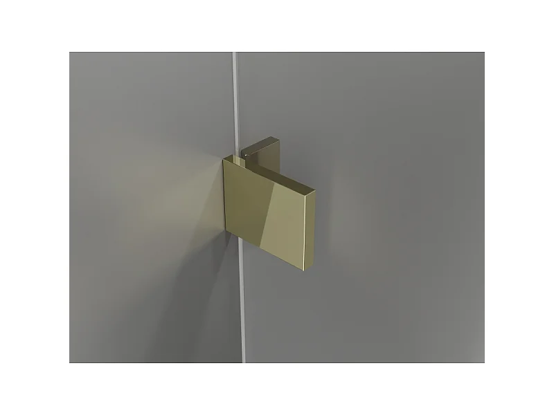 Mexen Lunar-B L venstrehængslet brusedør 150 cm, transparent, guld - 832SL-150-050-50-00-L