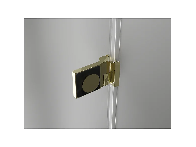 Mexen Lunar-B L venstrehængslet brusedør 150 cm, transparent, guld - 832SL-150-050-50-00-L