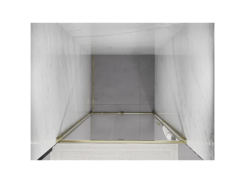 Mexen Exo Duschpendeltür 100 cm, transparent, gold - 819-100-000-50-00