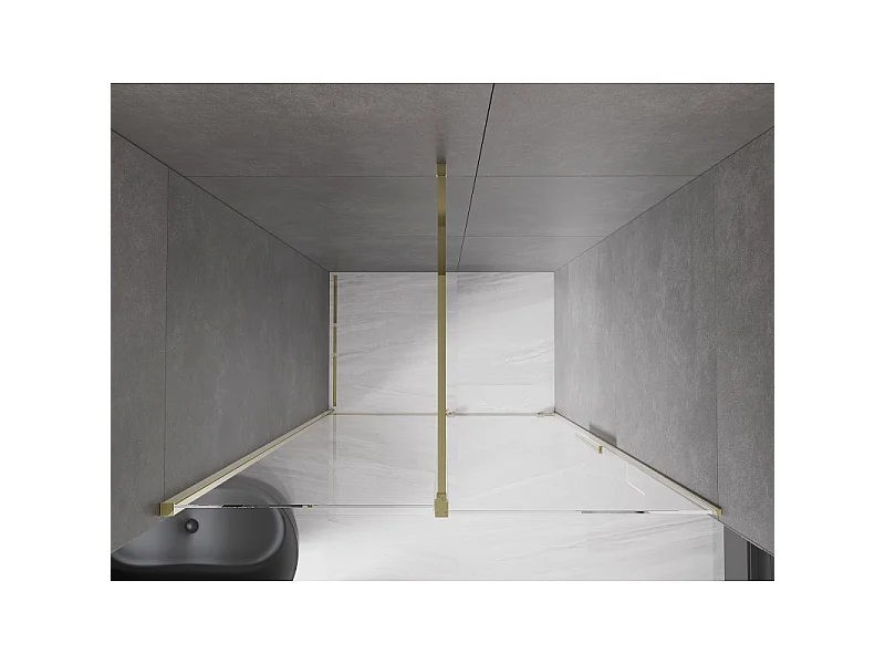 Mexen Velar 160 cm Sliding Shower Door, Transparent, Gold - 871-160-000-01-50
