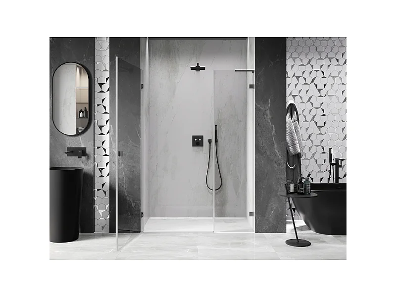 Mexen Lunar-B L porte de douche battante gauche 120 cm, transparent, métal canon - 832SL-120-050-95-00-L