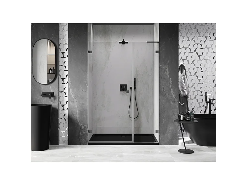 Mexen Lunar-B L porte de douche battante gauche 120 cm, transparent, métal canon - 832SL-120-050-95-00-L