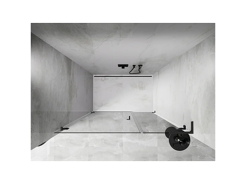 Mexen Lunar-B L porte de douche battante gauche 120 cm, transparent, métal canon - 832SL-120-050-95-00-L