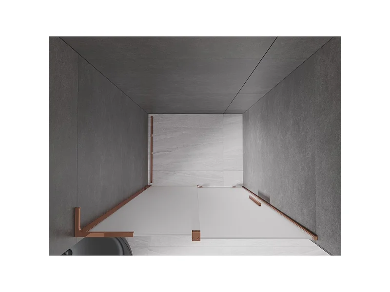 Mexen Velar L douchedeur schuifbaar 120 cm, ijsglas, rosegoud - 871-120-003-31-60