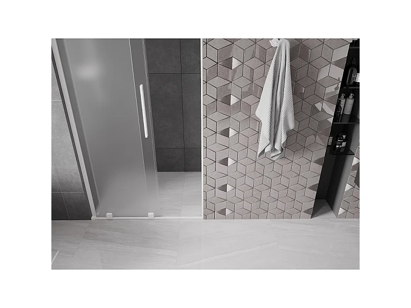 Mexen Velar L Duschschiebetür 110 cm, matt, weiß - 871-110-003-31-20