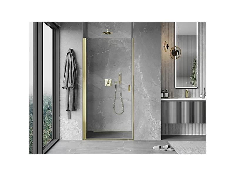 Mexen Mist-B draaideur douchedeur 70 cm, transparant, goud - 8A2-070-000-50-00