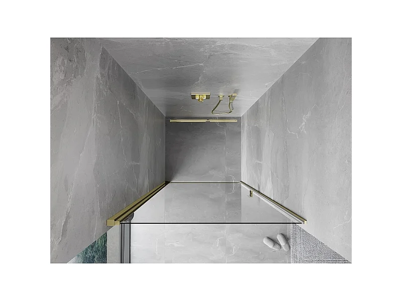 Mexen Mist-B draaideur douchedeur 70 cm, transparant, goud - 8A2-070-000-50-00