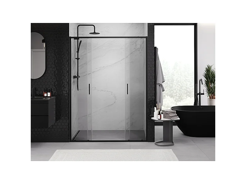 Mexen Exo Duschdoppeltüren 150 cm, transparent, schwarz - 8152-150-000-70-00