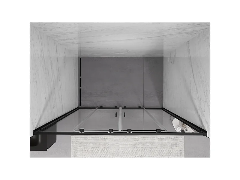 Mexen Exo Duschdoppeltüren 150 cm, transparent, schwarz - 8152-150-000-70-00