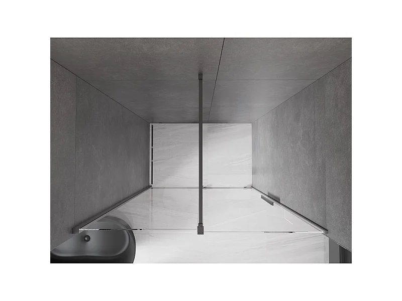 Mexen Velar porte de douche coulissante 140 cm, transparent, gris canon brossé - 871-140-000-01-66