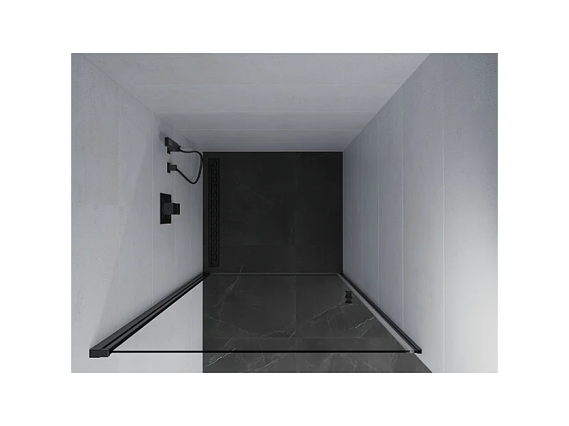 Mexen Pretoria puerta de ducha abatible de 80 cm, transparente, negra - 852-080-000-70-00