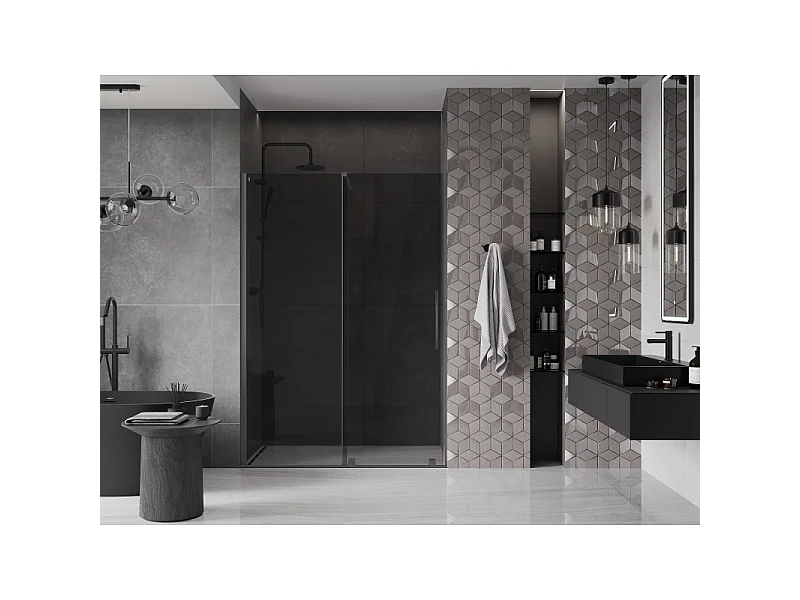 Mexen Velar Schiebeduschtür 150 cm, Graphit, Gunmetal - 871-150-000-41-95