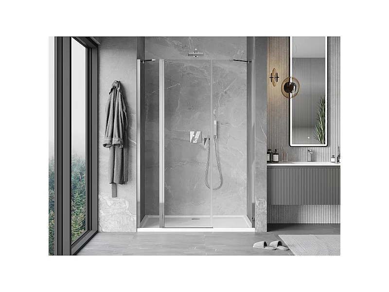 Mexen Mist Duschschwingtür 150 cm, transparent, Chrom - 8A4-150-001-01-00