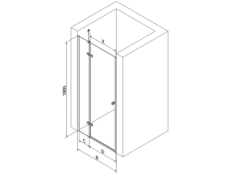 Mexen Roma 90 cm Duschflügeltüren, transparent, Chrom - 854-090-000-01-00