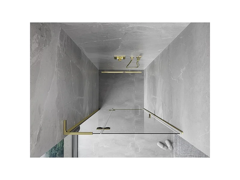 Mexen Mist-H L Duschflügeltür Links 105 cm, transparent, gold - 8A5L-105-000-50-00-L