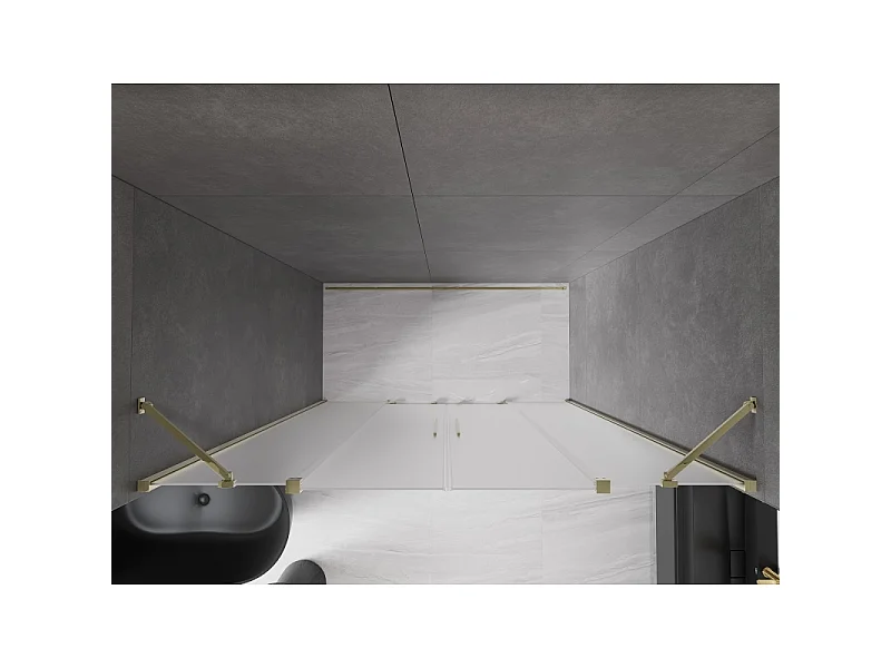 Mexen Velar Duo sliding shower door 200 cm, frost, gold - 871-200-000-32-50