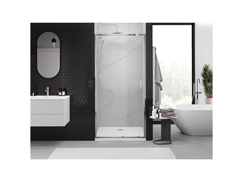 Mexen Exo puertas de ducha correderas 115 cm, transparente, cromo - 8151-115-000-01-00