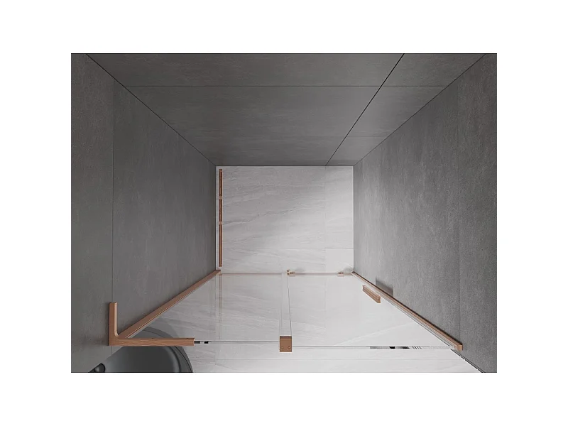 Mexen Velar L Schiebeduschtür 110 cm, transparent, gebürstetes Kupfer - 871-110-003-01-65