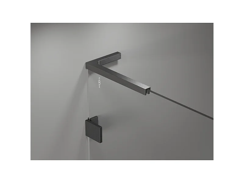 Mexen Lunar L painel de duche Walk-in direito 50 x 200 cm, transparente 8 mm, cinza metalizado escovado - 830L-050-000-66-00-P