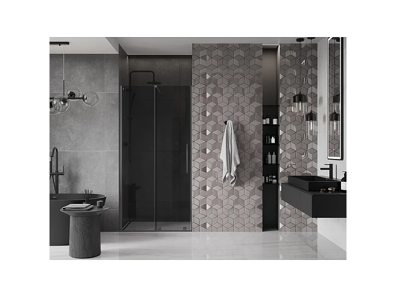 Mexen Velar porte de douche coulissante 110 cm, graphite, gun metal - 871-110-000-41-95