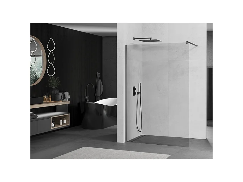 Mexen Kioto parete doccia Walk-in 50 x 200 cm, trasparente 8 mm, canna di fucile - 800-050-101-95-00