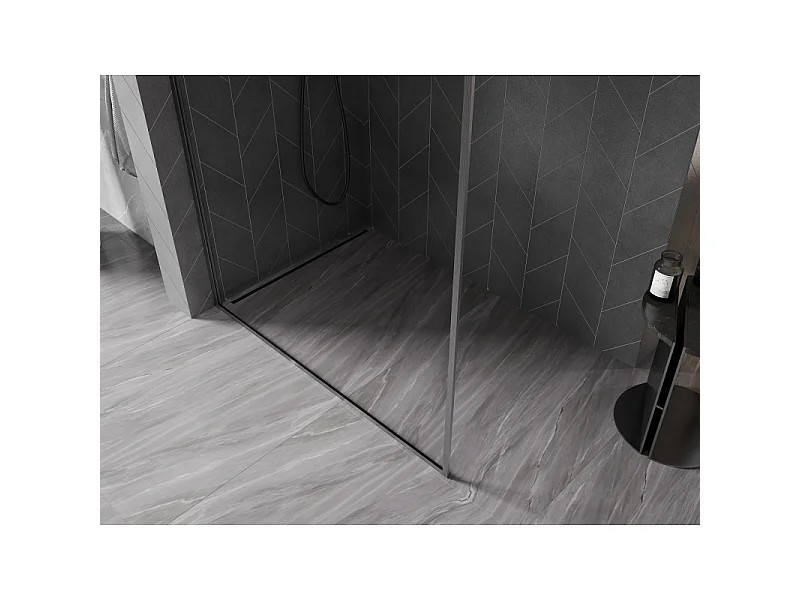 Mexen Kioto-F painel de duche Walk-in com moldura 105 x 202 cm, transparente 8 mm, cinza pistola escovado - 800-105-104-66-00