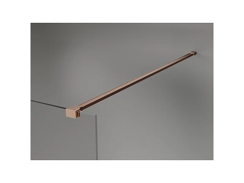 Mexen Kioto-X paroi de douche Walk-in 130 x 200 cm, graphite 10 mm, cuivre brossé - 800-130-101-65-40-X