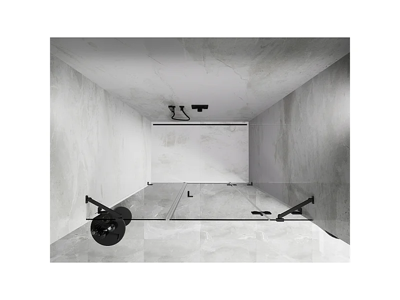 Mexen Lunar porte de douche battante droite 120 cm, transparent, gun metal - 834S-120-050-95-00-P