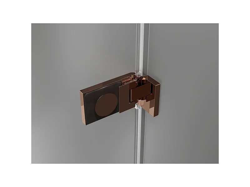 Mexen Lunar-F folded brusebad dør venstre 135 cm, transparent, rosa guld - 836S-135-050-60-00-L