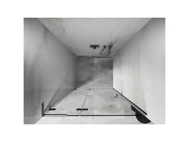 Mexen Lunar L porte de douche pivotante gauche 120 cm, transparent, chrome - 834L-120-000-01-00-L