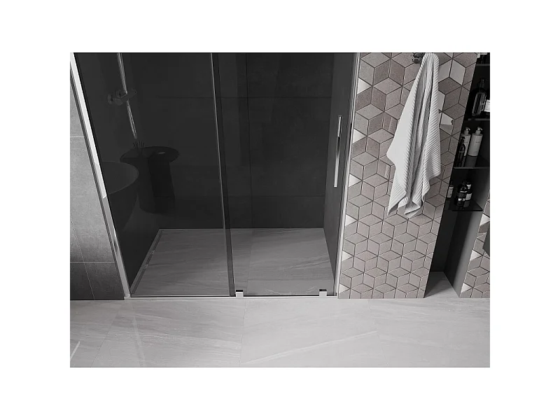 Mexen Velar sliding shower doors 160 cm, graphite, chrome - 871-160-000-41-01