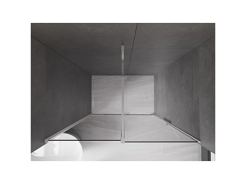 Mexen Velar sliding shower doors 160 cm, graphite, chrome - 871-160-000-41-01