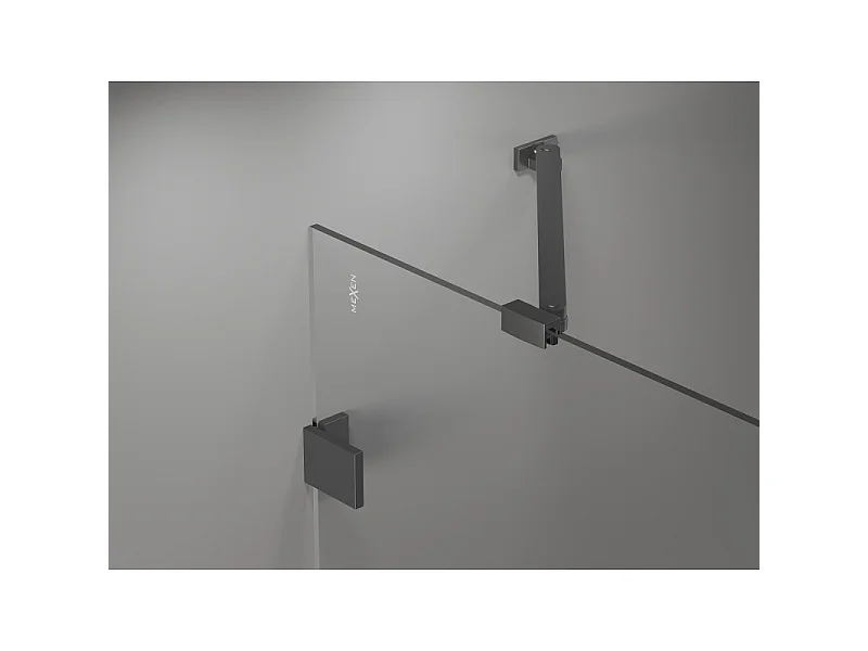 Mexen Lunar Duo nihajna vrata prhe 160 cm, prozorna, temno kovinska - 834D-160-000-95-00