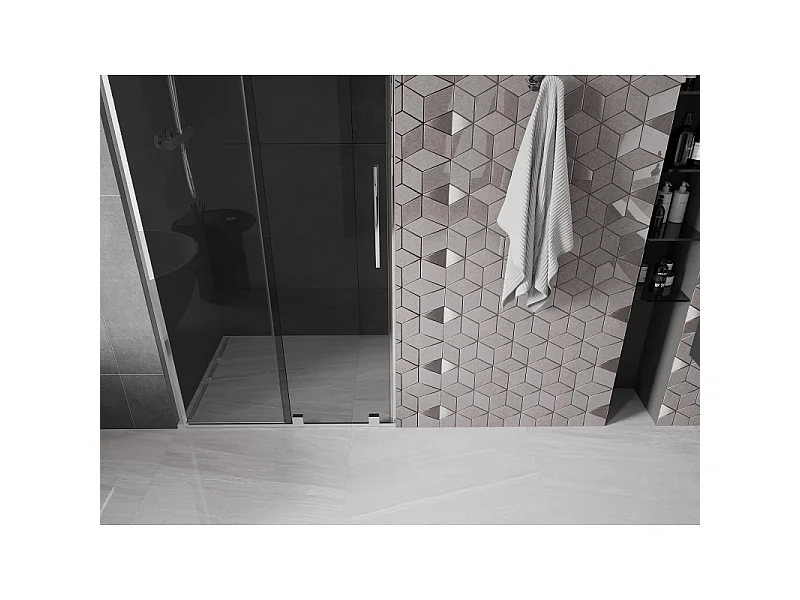 Mexen Velar L Schiebetür für Dusche 100 cm, Graphit, Chrom - 871-100-003-41-01