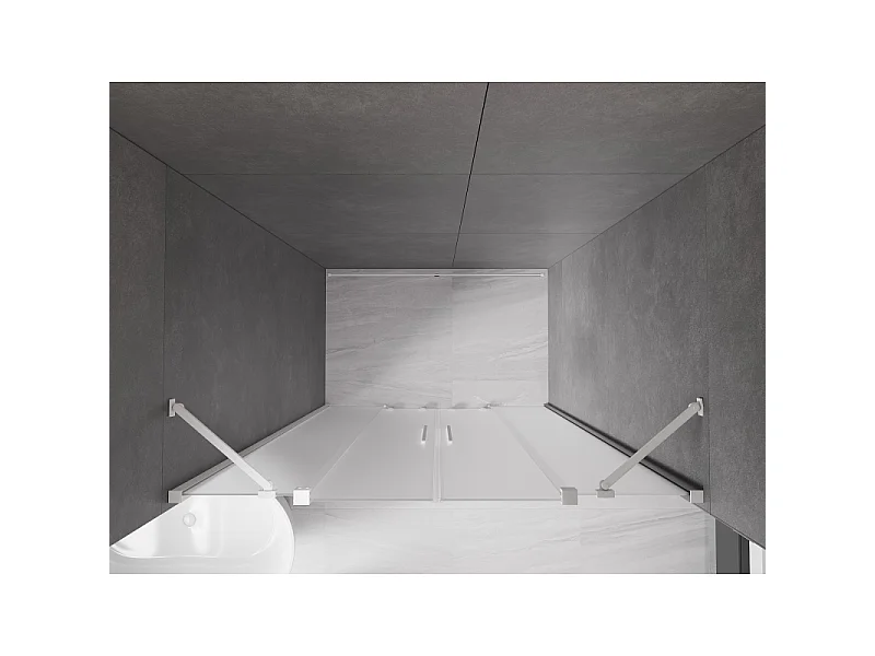 Mexen Velar Duo Schiebeduschtür 140 cm, Mattglas, Weiß - 871-140-000-32-20